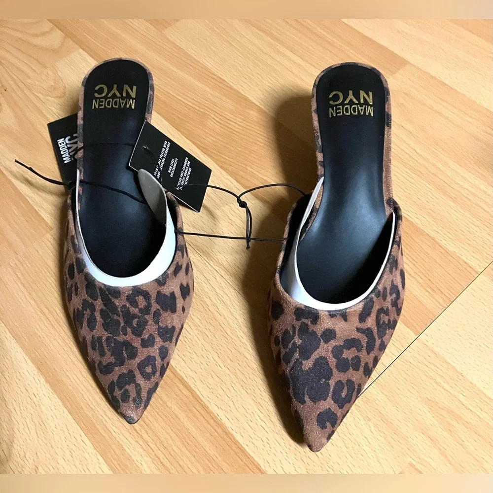 Steve Madden Leopard Print Kitten Heel Mules - Size 7.5 - Picture 5 of 6